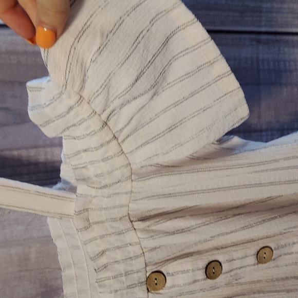 Pinstripe off the shoulder tunic medium - Picture 3 of 6